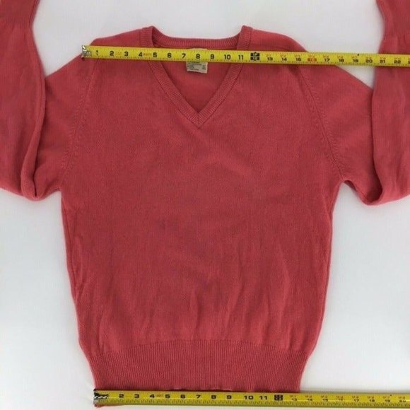 Vintage Sims Ltd Men's Size Large (42/102 cm) 100% Lambswool V-Neck Sweater Pink - Picture 5 of 12